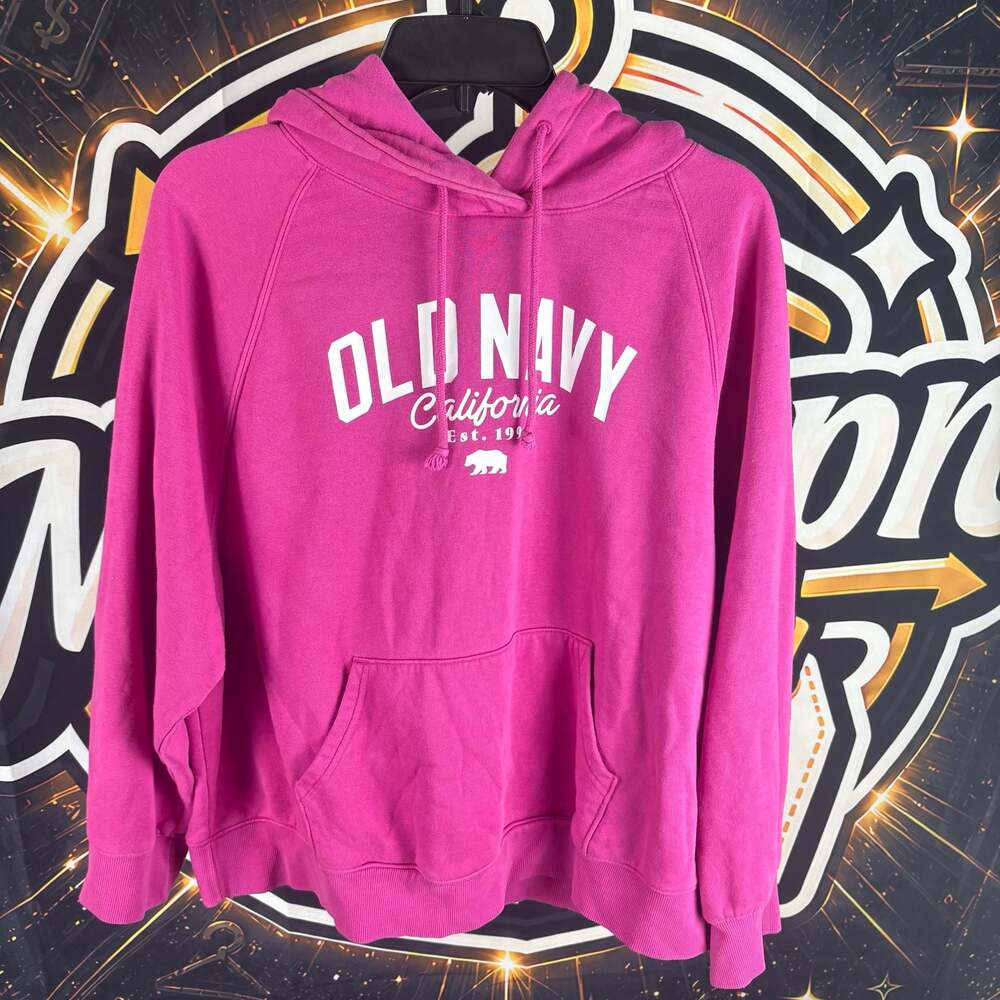 Old Navy California Pullover Hoodie Sweatshirt - Pink - Medium